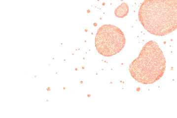abstract light art trendy stylish cute background with watercolor stains glitter coating and shine. Pink circles and a scattering on a white background