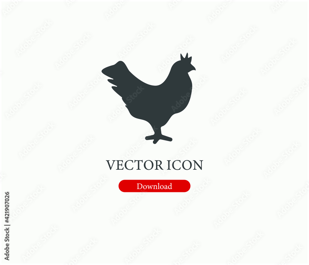Poster chicken vector icon. editable stroke. linear style sign for use on web design and mobile apps, logo.