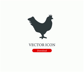 Fototapeta na wymiar Chicken vector icon. Editable stroke. Linear style sign for use on web design and mobile apps, logo. Symbol illustration. Pixel vector graphics - Vector
