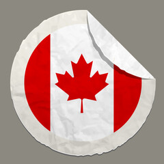 Canada flag on a paper label