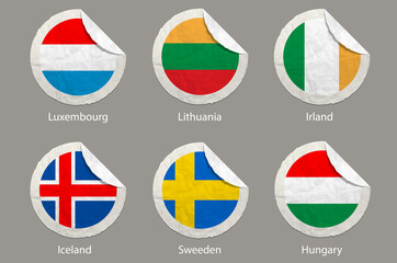 EU Flags Paper Stickers