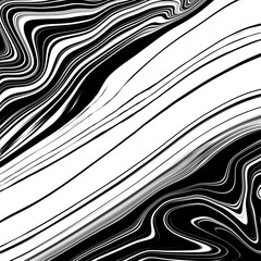 Liquid dynamic gradient waves. Digital blurred background with black and white colors shades in dynamic composition. Fluid texture. 