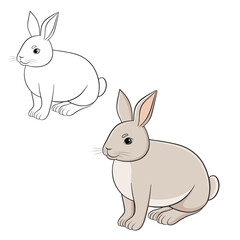 vector illustration with cute rabbit