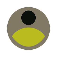 Stylish modern avatar in trendy colors. Geometric human shape design. Profile template for websites, applications, social networks. Vector graphics.