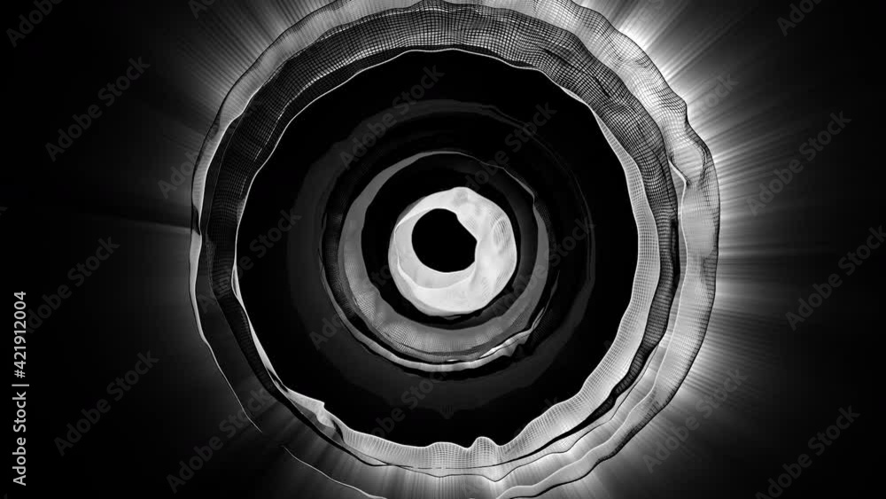 Poster abstract black and white circular patterns