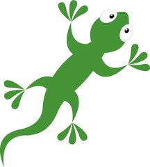 Vector emoticon illustration of a cartoon lizard