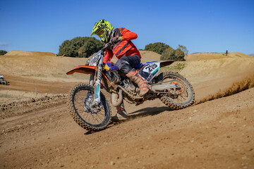 Fototapeta premium Motocross bike motorcycle track circuit jumps mud mx
