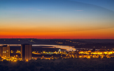 Night view of the Alvor city, algarve - Portugal