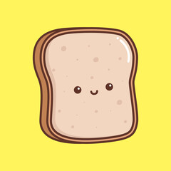 kawaii smile bread in yellow