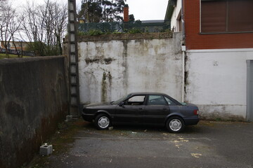 Abandoned car in the street