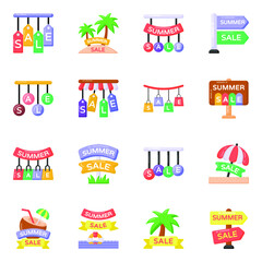 
Pack of Sale Flat Icons 


