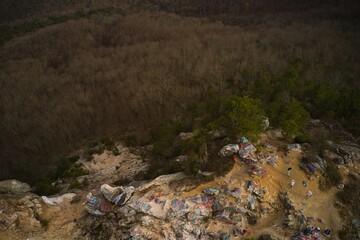 Scenic view of beautiful landscape from the top of Bell mountain in Georgia