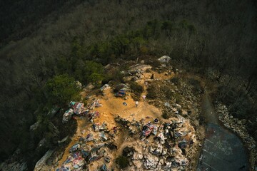 Scenic view of beautiful landscape from the top of Bell mountain in Georgia