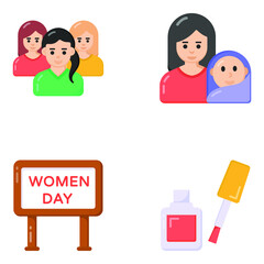 
Women Flat Icons in Editable Designs

