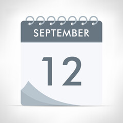 Fototapeta premium September 12 - Calendar Icon