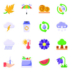 
Pack of Weather Flat Icons 

