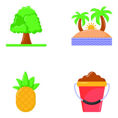 
Pack of Nature Flat Icons 

