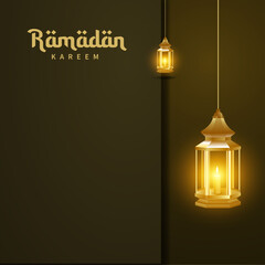 Ramadan Kareem islamic greeting with traditional lantern
