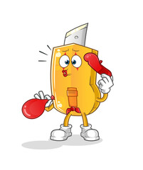 cutter pantomime blowing balloon. cartoon mascot vector