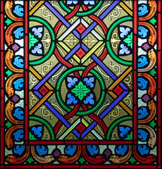 Colourful church stained glass