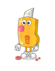 cutter chewing gum vector. cartoon character