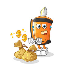 pen refuse money illustration. character vector