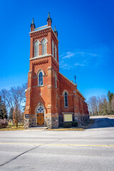 Fototapeta na wymiar Victoria Square United Church in Markham, Ontario, Canada - constructed in 1845-1880.