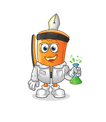 pen scientist character. cartoon mascot vector