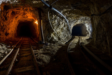 The tunnel in an abandoned mine in Serbia