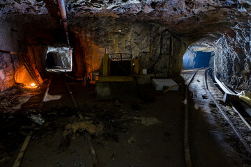 The tunnel in an abandoned mine in Serbia