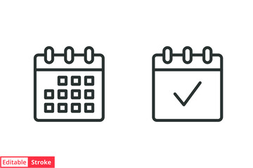 Calendar line icon. Simple outline style. Date, planner, pictogram, day, month, schedule, time event organizer symbol concept. Vector illustration isolated on white background. Editable stroke EPS 10.