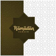 Ramadan kareem greeting card on islamic pattern background