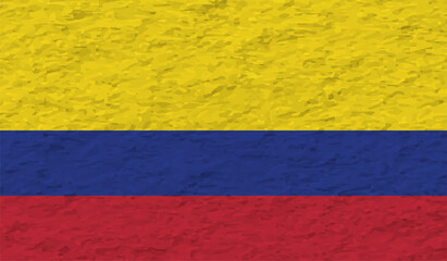 Grunge Columbia flag. Columbia flag with waving grunge texture.