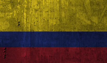 Grunge Columbia flag. Columbia flag with waving grunge texture.