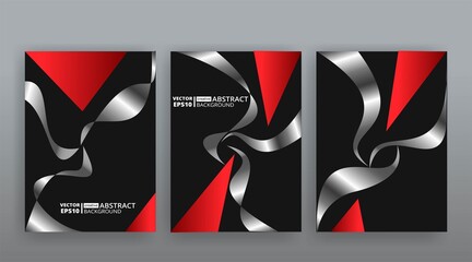 Vector abstract black and red shapes Constructivism Art style design.