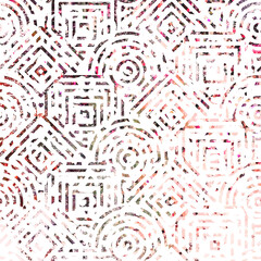 line art on abstract geometric shapes