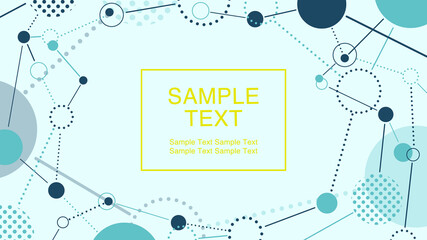 フラットデザインフレーム　丸　直線	