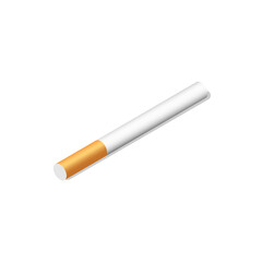 3d realistic cigarette isolated on white background. Vector illustration in isometric style.