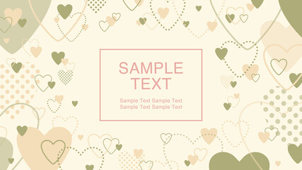 フラットデザインフレーム　ハート	