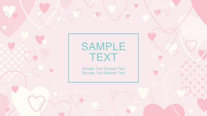 フラットデザインフレーム　ハート	