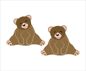 Baby Bear Printable Vector Illustration, Cute baby bear, Baby Bear clipart, Silhouette, Teddy Bear