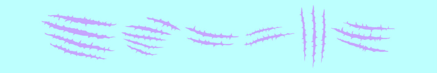 set of claw scratch mark cartoon icon design template with various models. vector illustration isolated on blue background