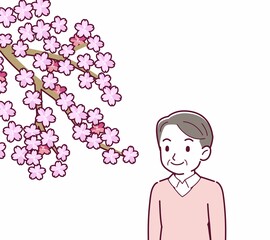 お花見をする人