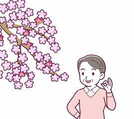 お花見をする人