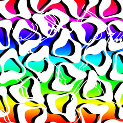 line art on abstract geometric shapes