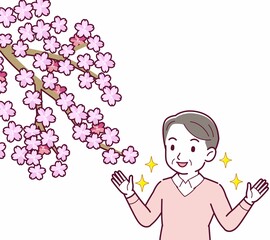 お花見をする人