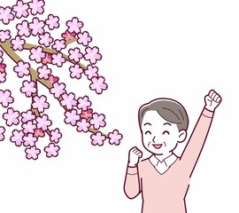 お花見をする人