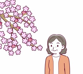 お花見をする人