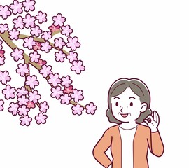 お花見をする人