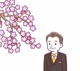 お花見をする人